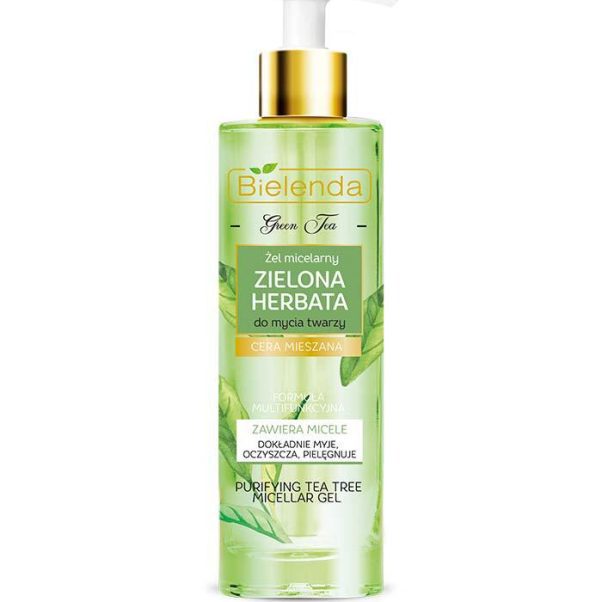 bielenda GREEN TEA Micellar Gel For Face Cleansing ژل پاک کننده صورت بی یلندا حاوی عصاره چای سبز
