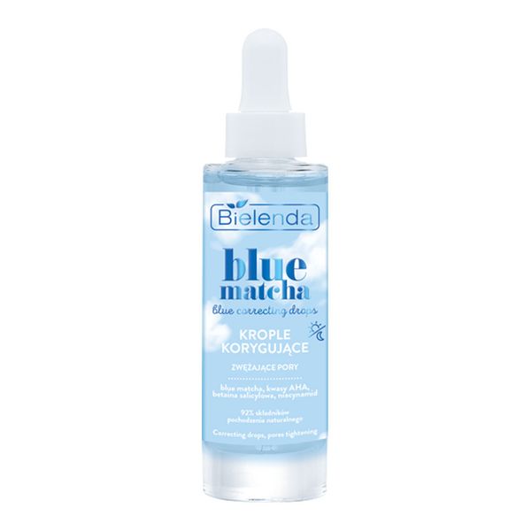 قطره های تصحیح کننده و کوچک کننده منافذ بلو ماچا بی یلندا BLUE MATCHA Blue Correcting Drops BIELENDA