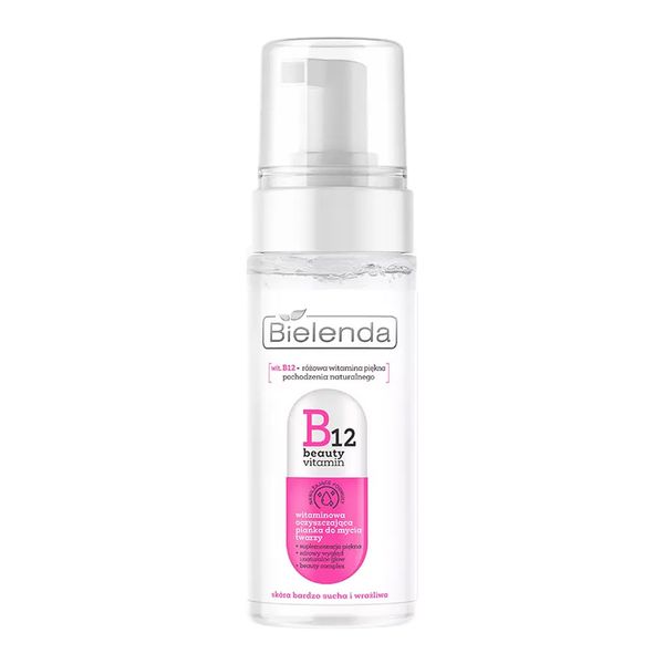 فوم پاک کننده صورتB12 ویتامین بیوتی بی یلندا B12 BEAUTY VITAMINE Vitamin cleansing facial foam – BIELENDA