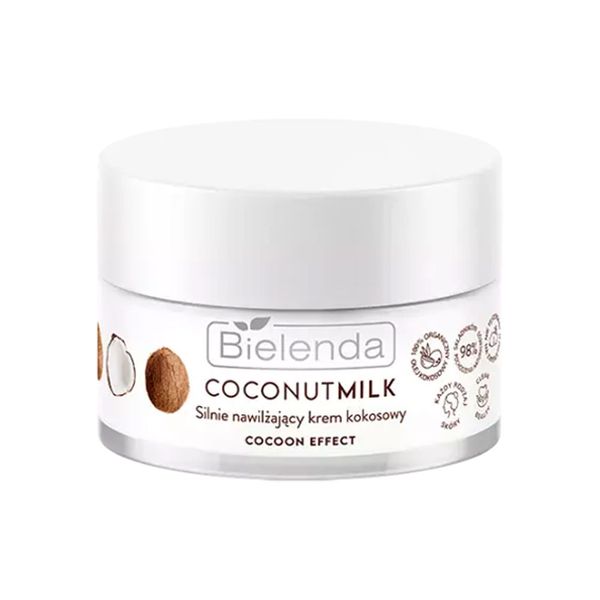 کرم رطوبت رسان قوی حاوی شیر نارگیل بی یلندا COCONUT MILK Highly moisturizing coconut cream COCOON EFFECT BIELENDA