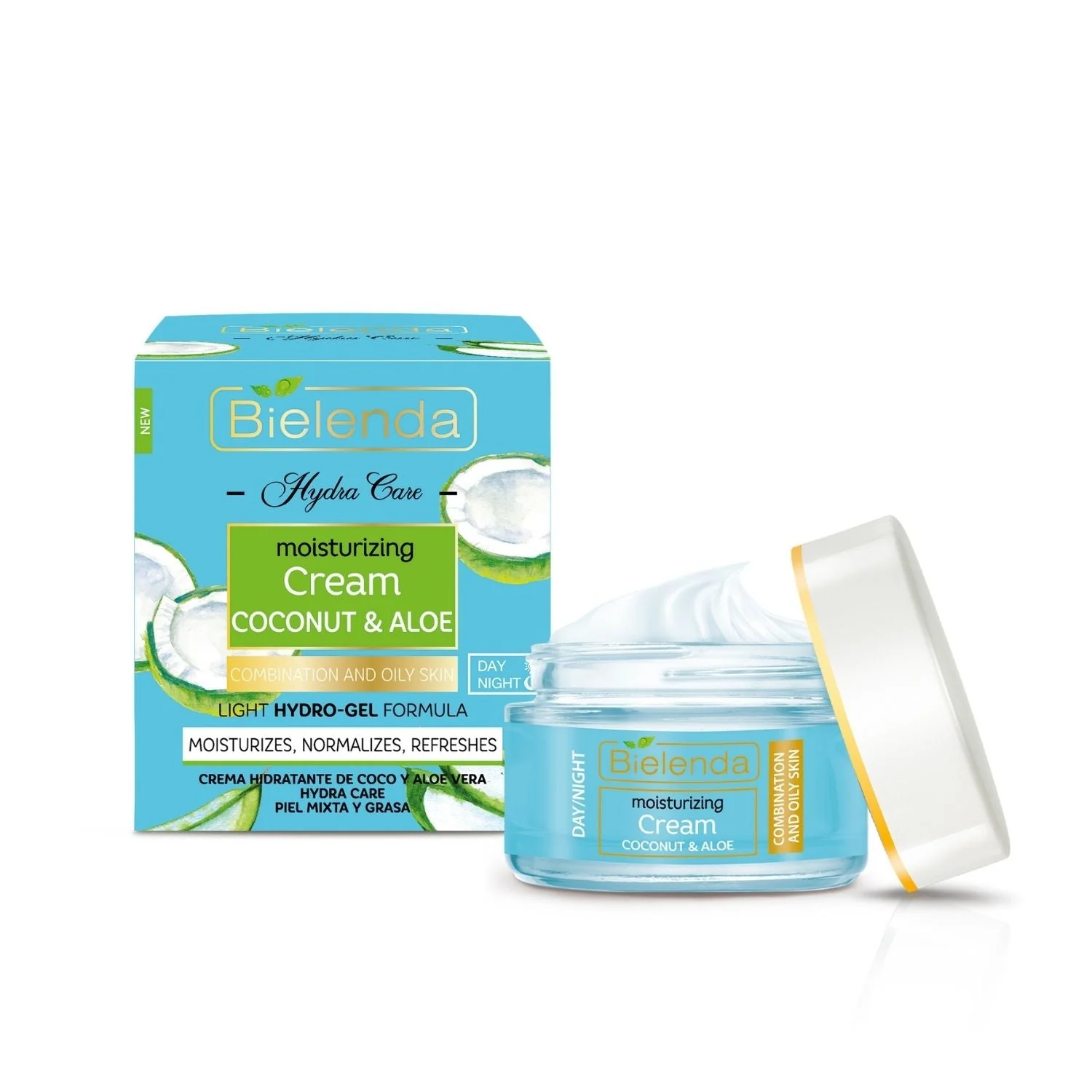 کرم آبرسان بیلندا BIELENDA Hydra Care Moisturising Face Cream With Coconut & Aloe Vera For Combination Skin 50ml