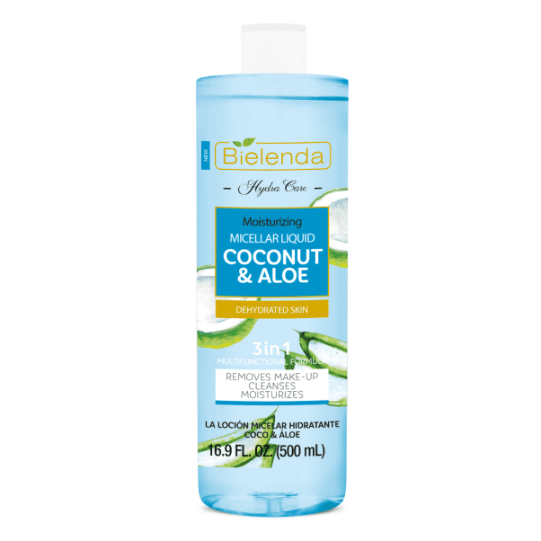 میسلار واتر مرطوب کننده و آبرسان حاوی عصاره نارگیل وآلوئه ورا بیلندا BIELENDA Hydra Care Moisturising micellar water With Coconut & Aloe Vera
