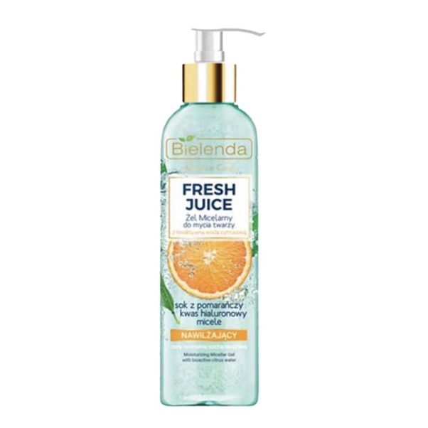 ژل شستشوی آبرسان صورت بی یلندا پرتقال مناسب پوست خشک و حساس BIELENDA FRESH JUICE MOISTURIZING ORANGE MICELLAR