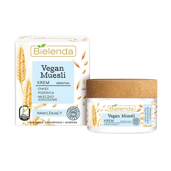 کرم آبرسان با منشاء گیاهی مناسب برای پوست خشک و کمآب بی یلندا VEGAN MUESLI MOISTURIZING CREAM BIELENDA