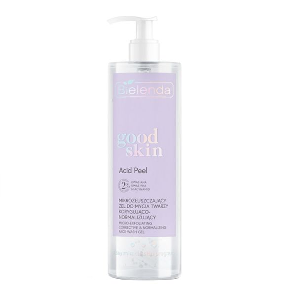 ژل شستشوی کنترل کننده چربی بی یلندا Good Skin Acid Peel Micro-exfoliating Correcting and Normalising Face Wash Gel 190g BIELENDA